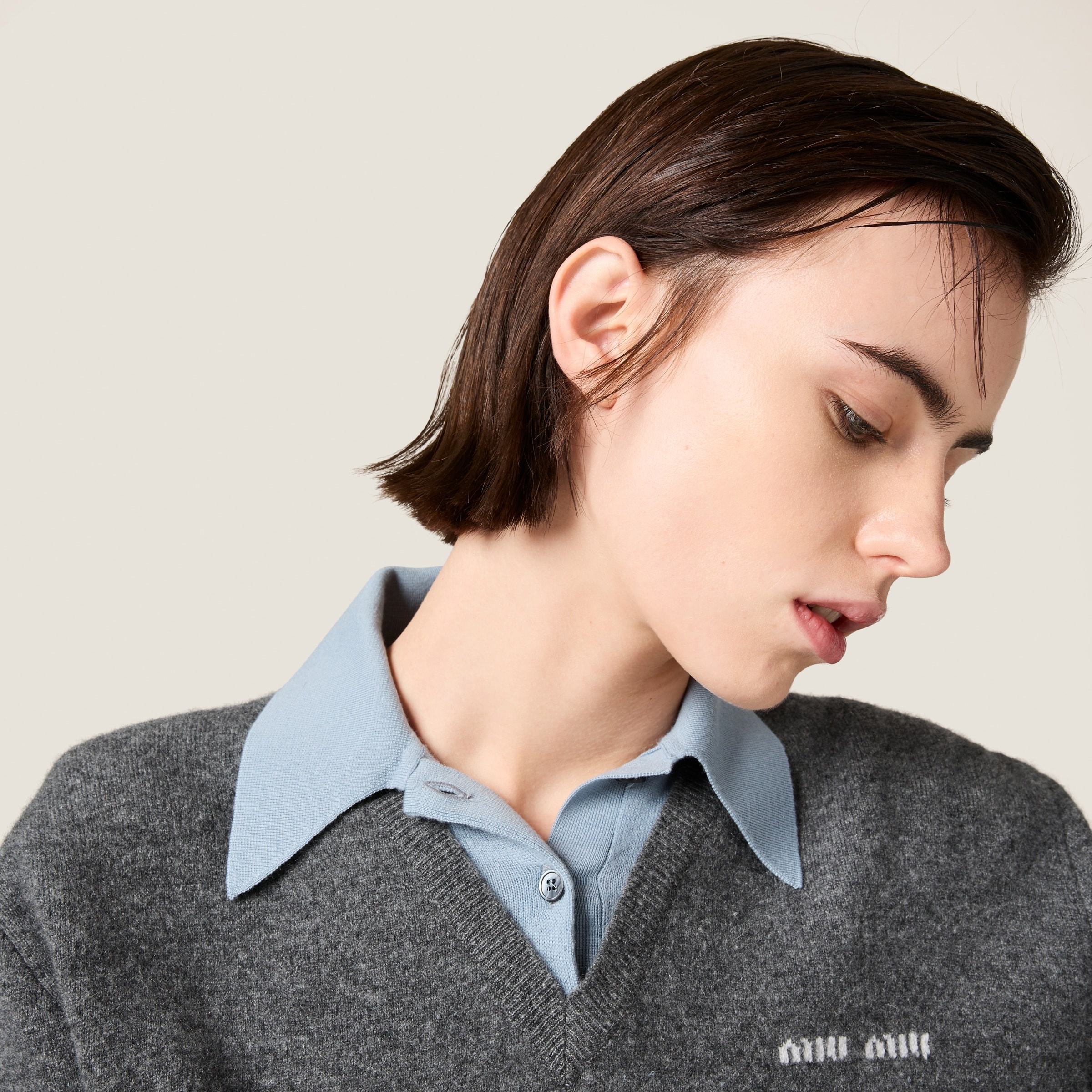 Cashmere and wool polo sweater - 4