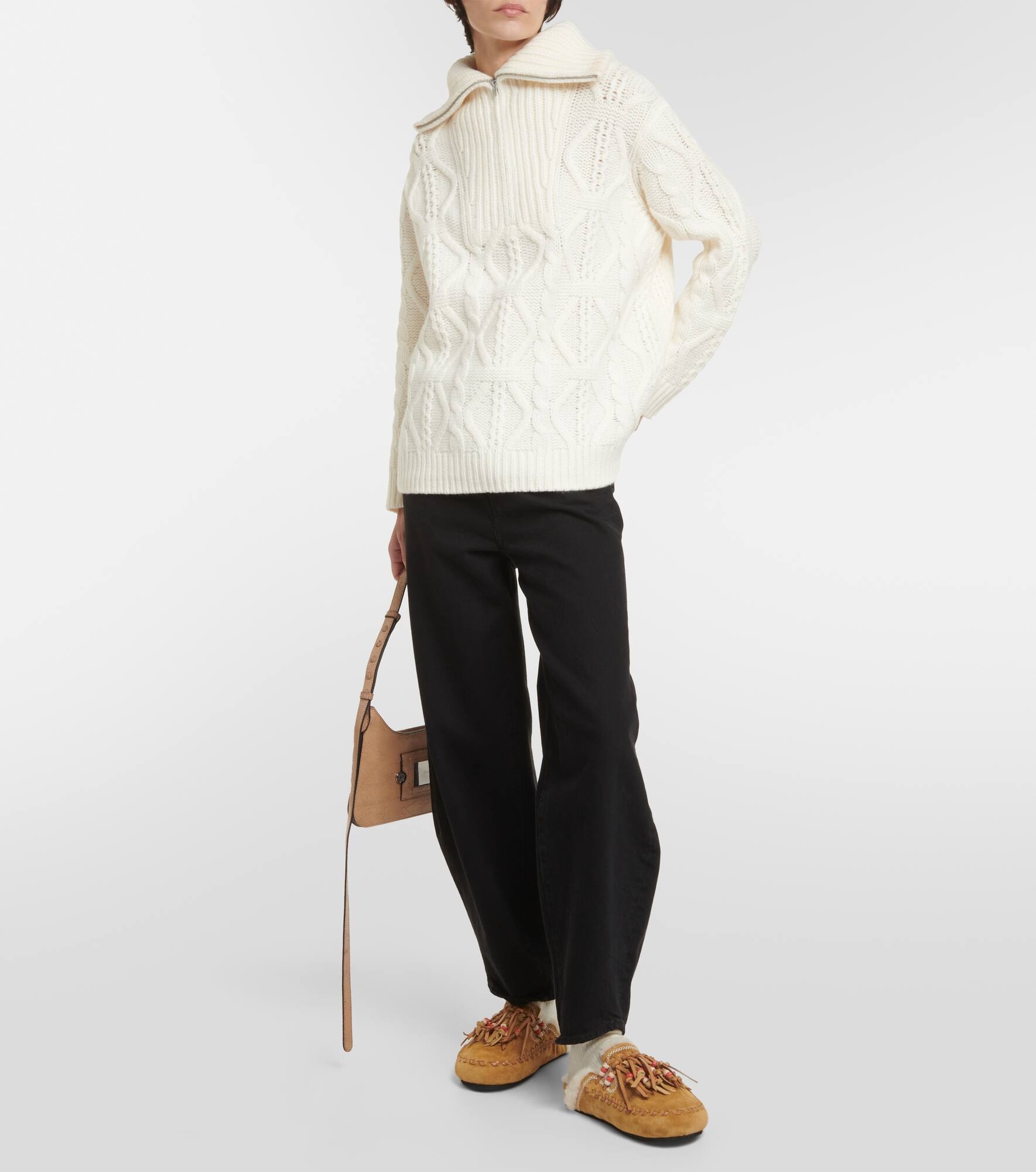 Journey faux fur-trimmed suede mules - 2