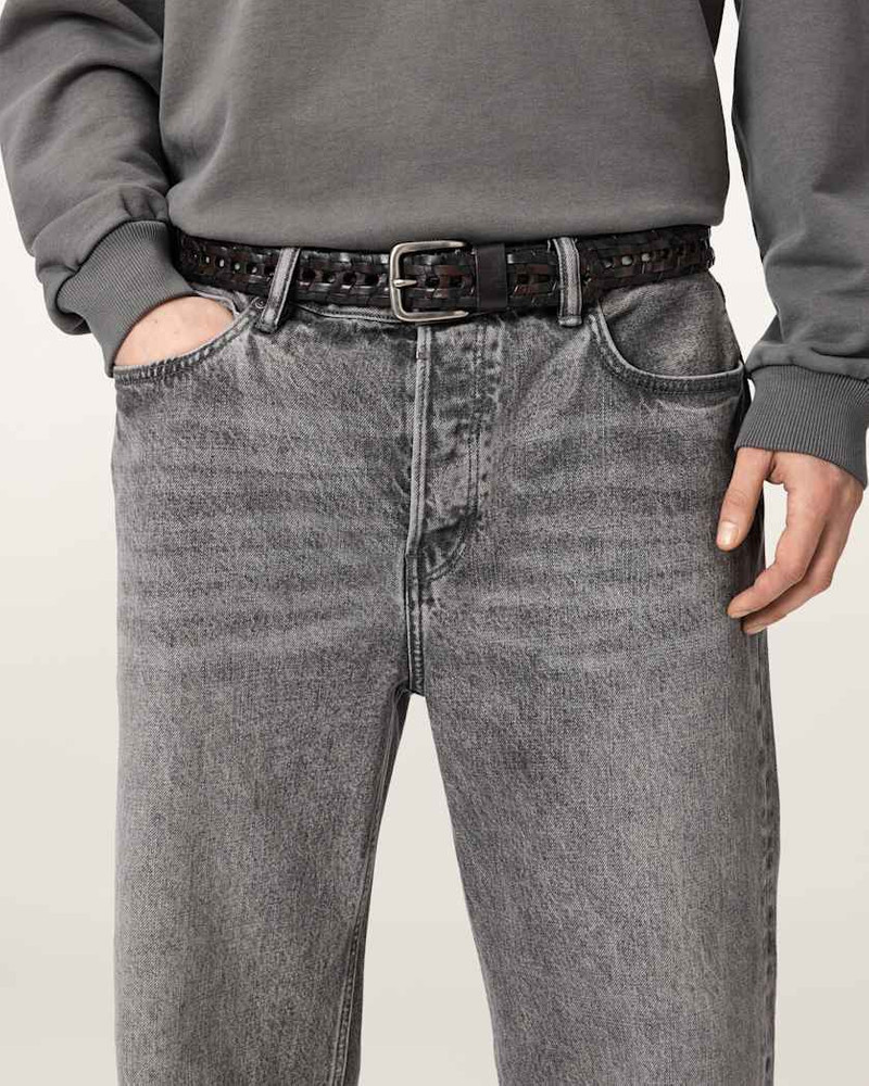 ALLSAINTS MAC WOVEN LEATHER BELT outlook