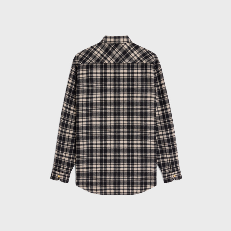 CELINE overshirt in checked cashmere outlook