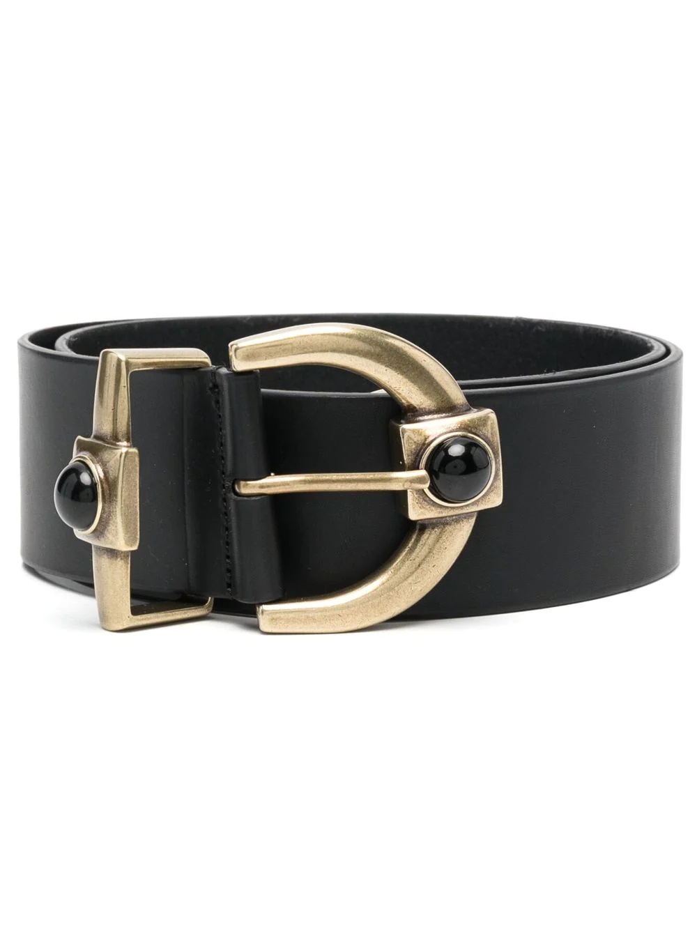 buckle-fastening leather belt - 1