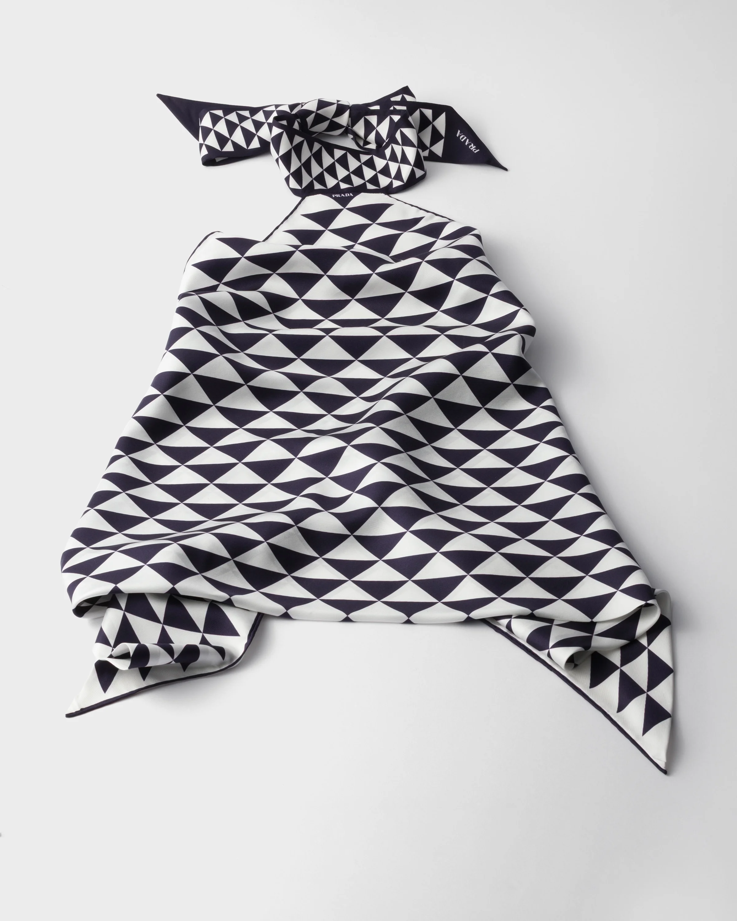 Printed silk twill halter top - 1