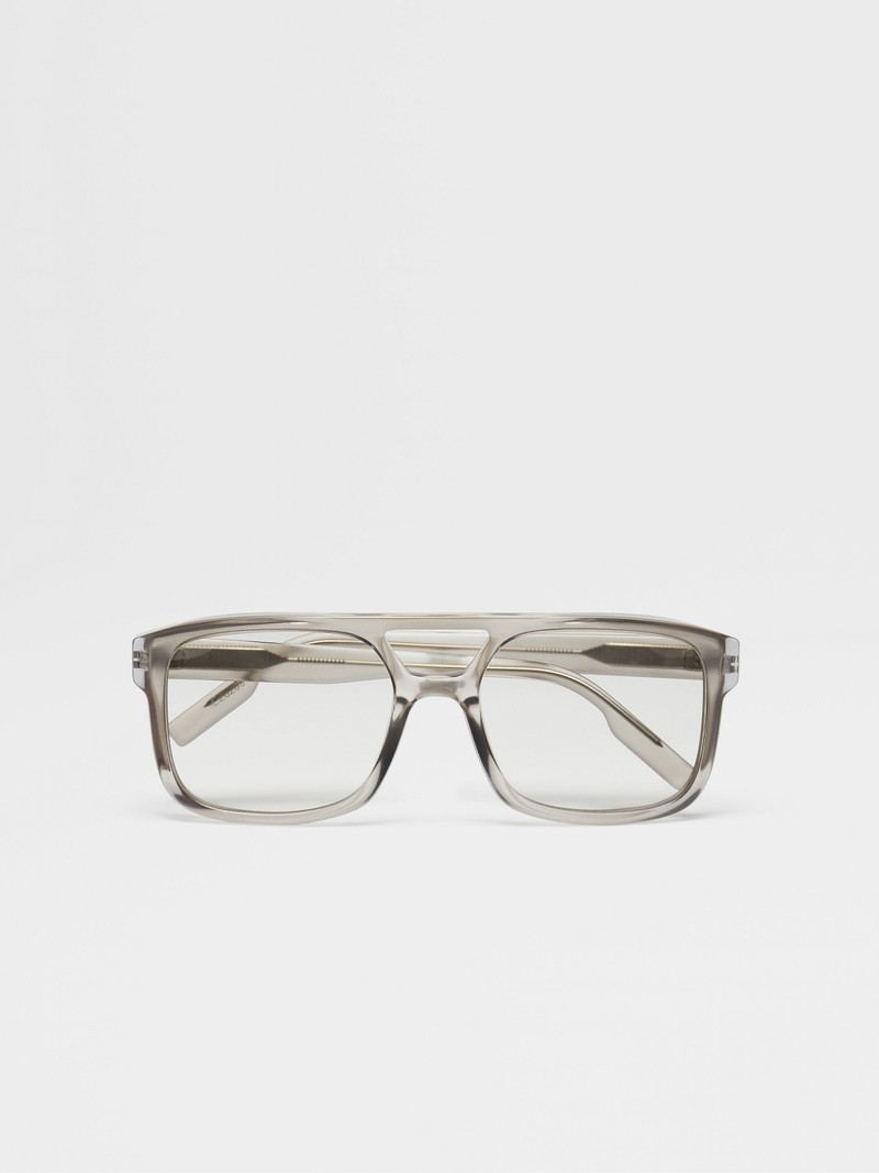 TRANSPARENT LIGHT GREY FASHION SHOW SUNGLASSES - 1