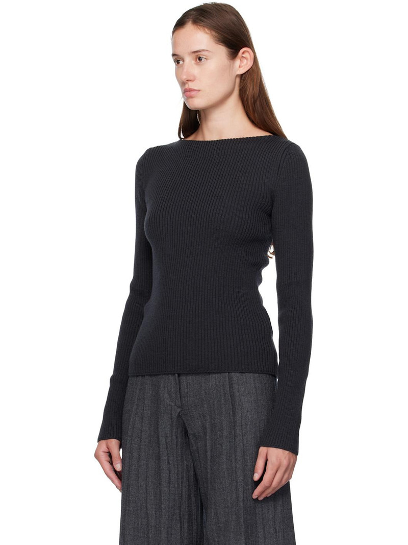 Our Legacy Black & Beige Strict Knit Sweater outlook