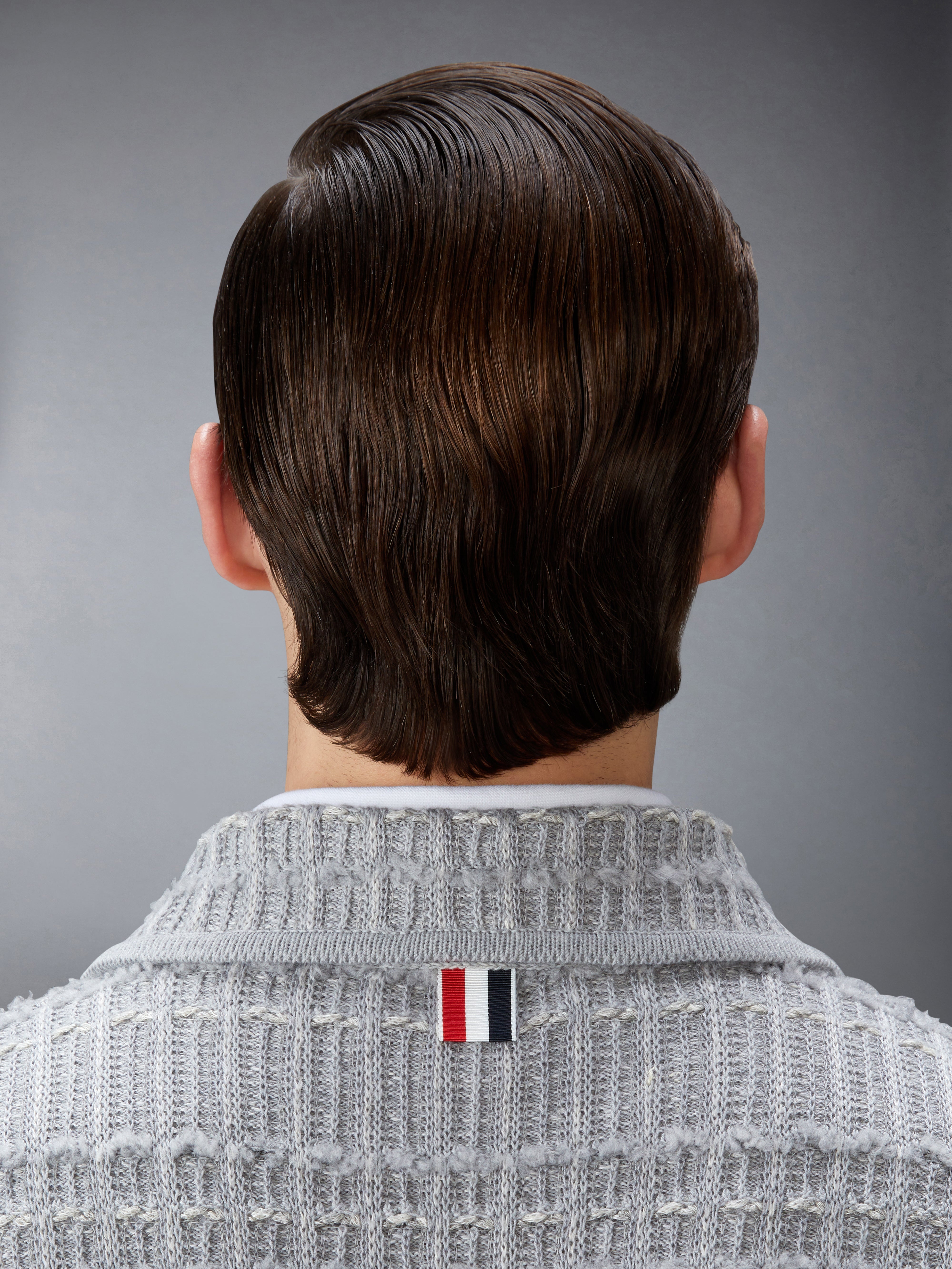 SEERSUCKER KNIT TWEED JACQUARD 4-BAR CARDIGAN - 6