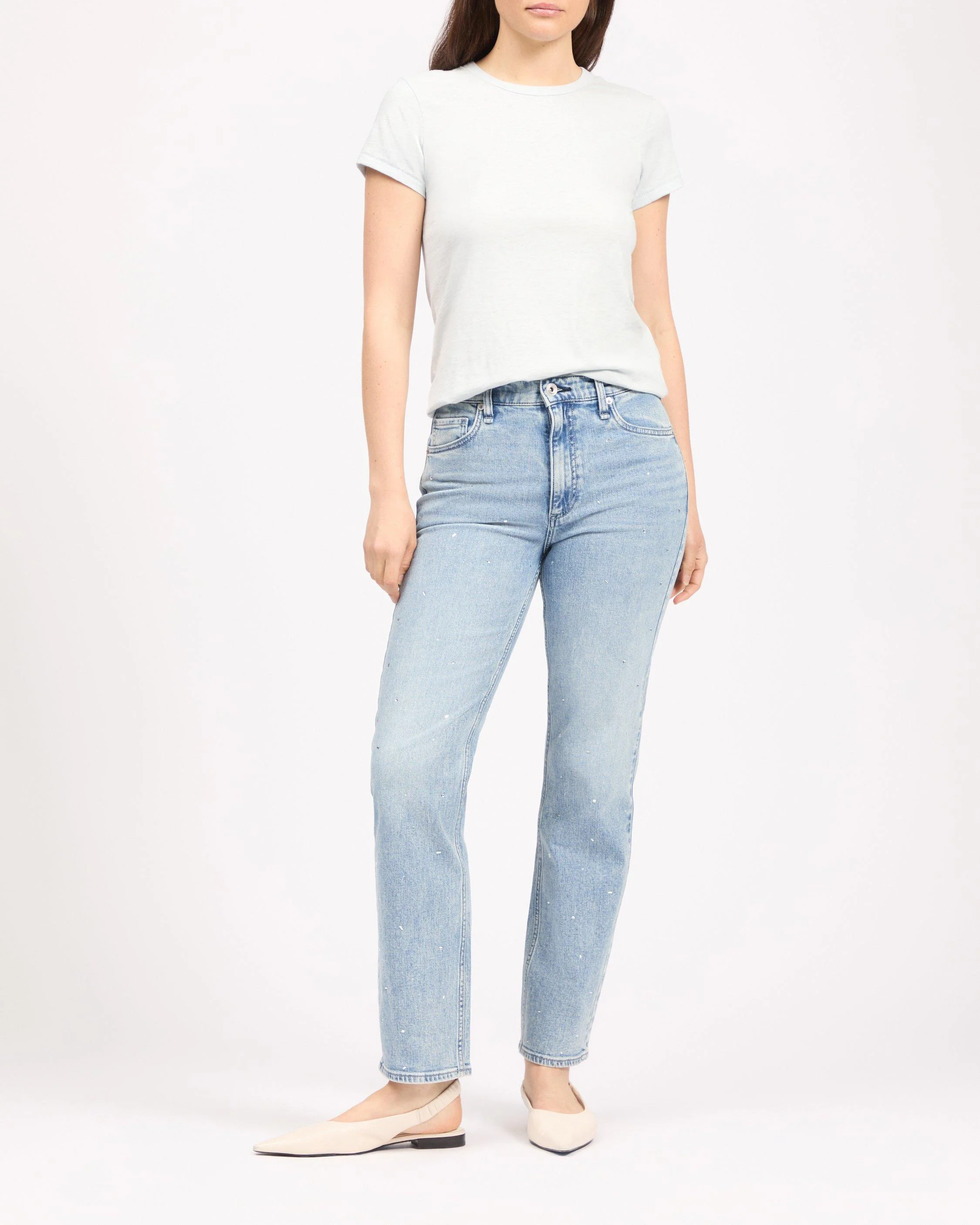 Hattie Cropped Jean Mid-Rise in Vintage Stretch Denim - 1