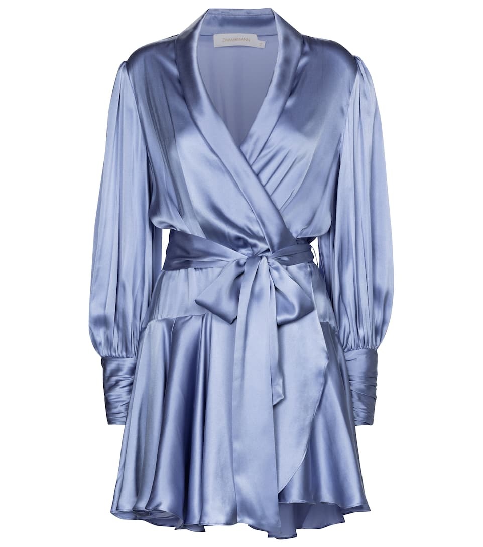 Silk satin wrap dress - 1