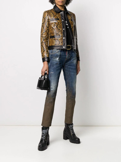 DSQUARED2 mud-effect cropped jeans outlook