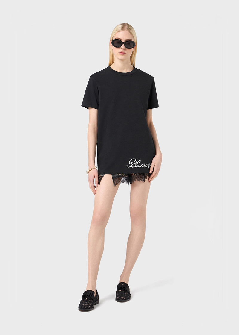 Blumarine T-SHIRT WITH PRINT AND LOGO outlook
