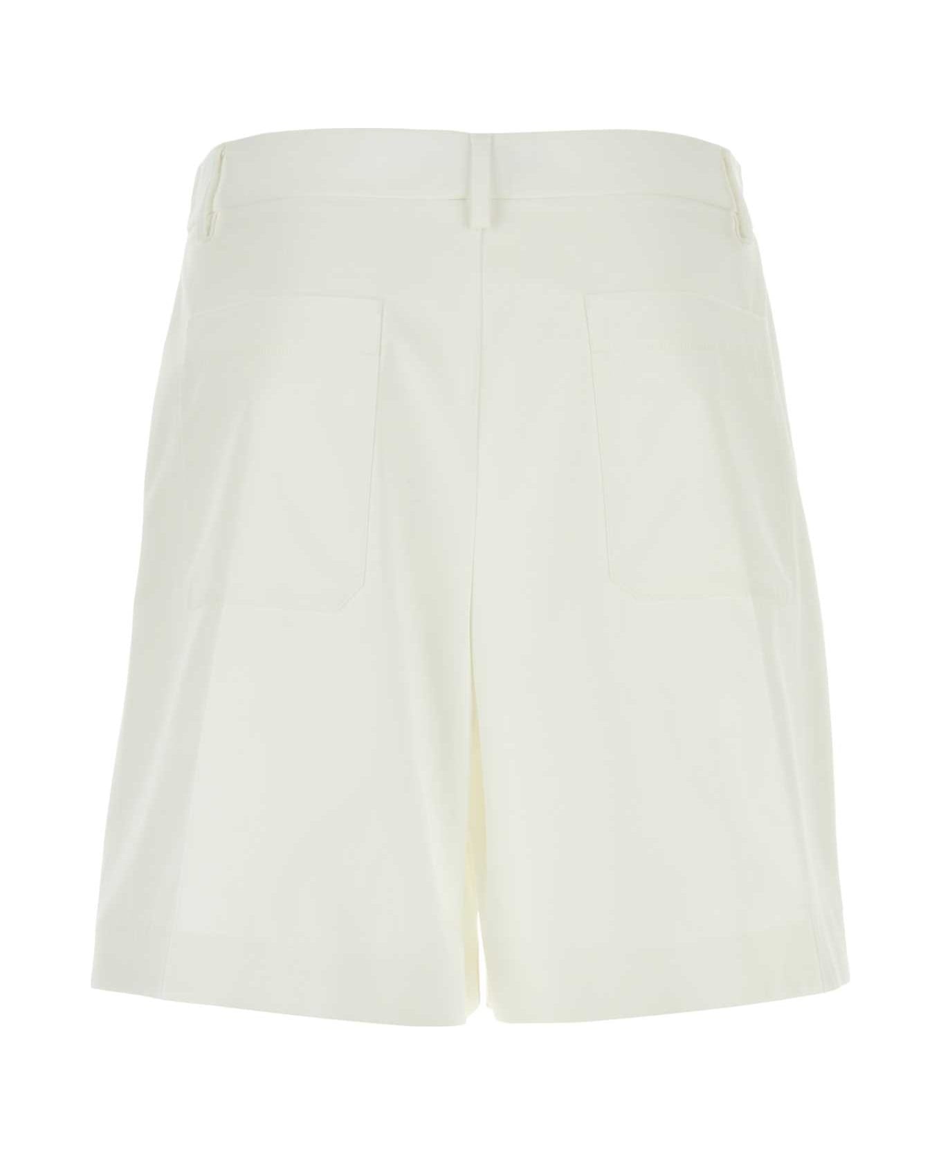 White Cotton Bermuda Shorts - 2