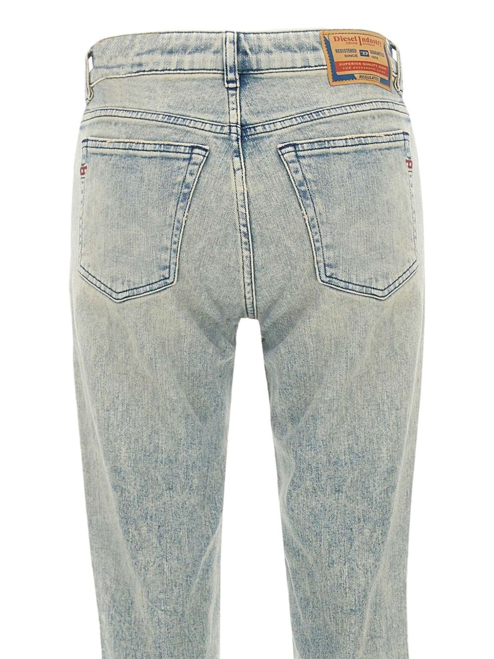 faded straight-leg jeans - 3