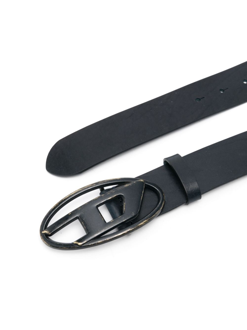 Oval D-buckle leather belt - 2