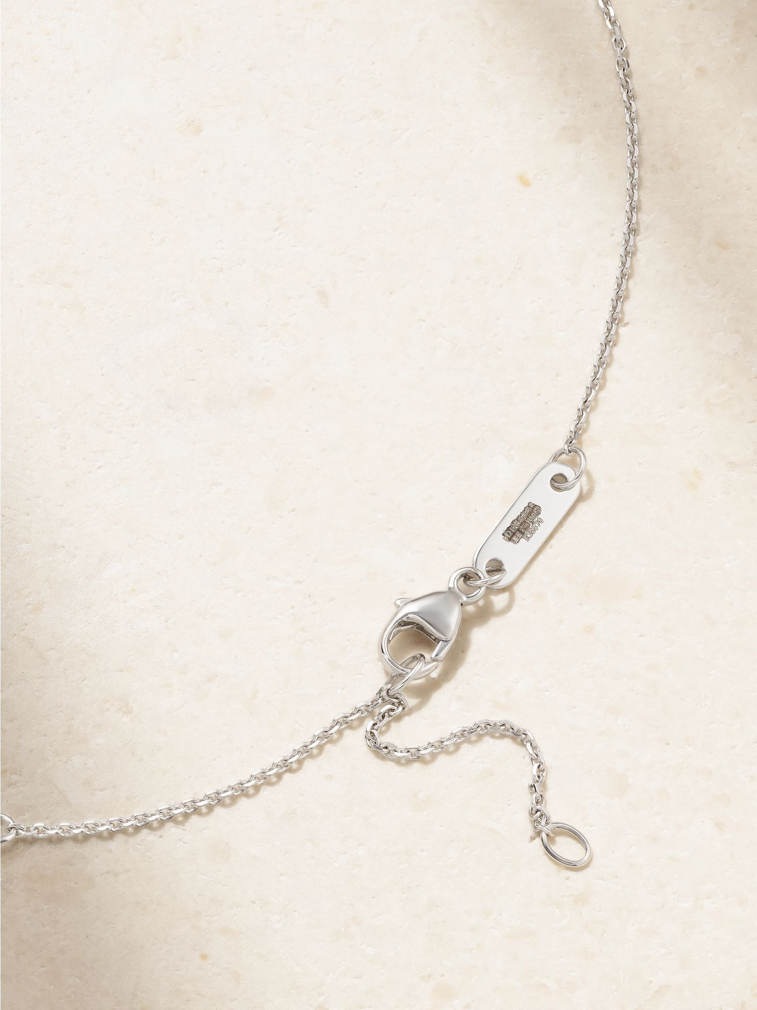 Aura 18-karat white gold diamond necklace Silver - 3
