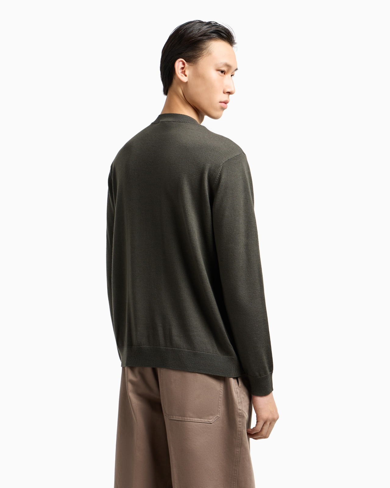 PLAIN-KNIT VIRGIN-WOOL JUMPER WITH EAGLE PATCH - 3