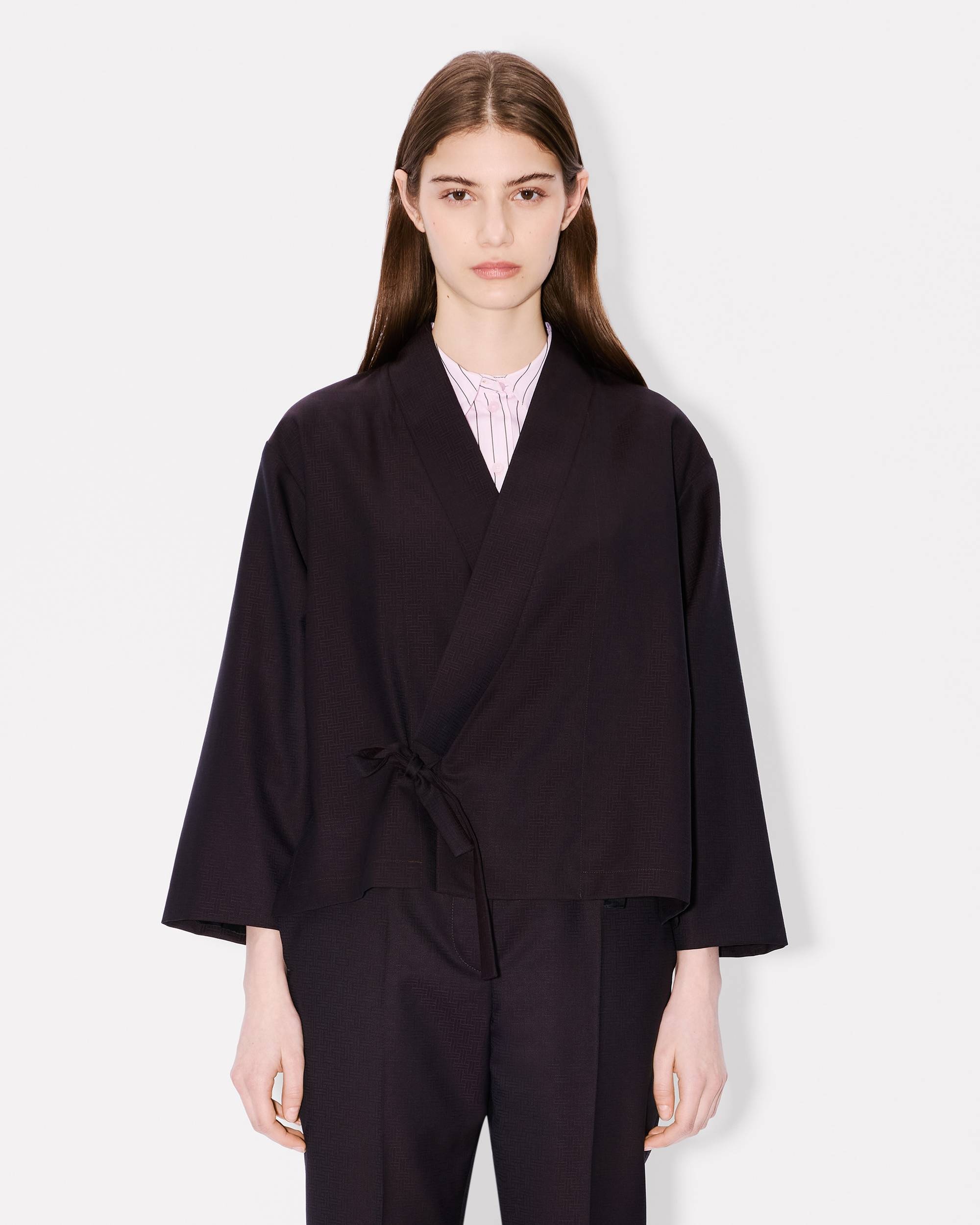 'KENZO Weave' kimono jacket in wool jacquard - 4