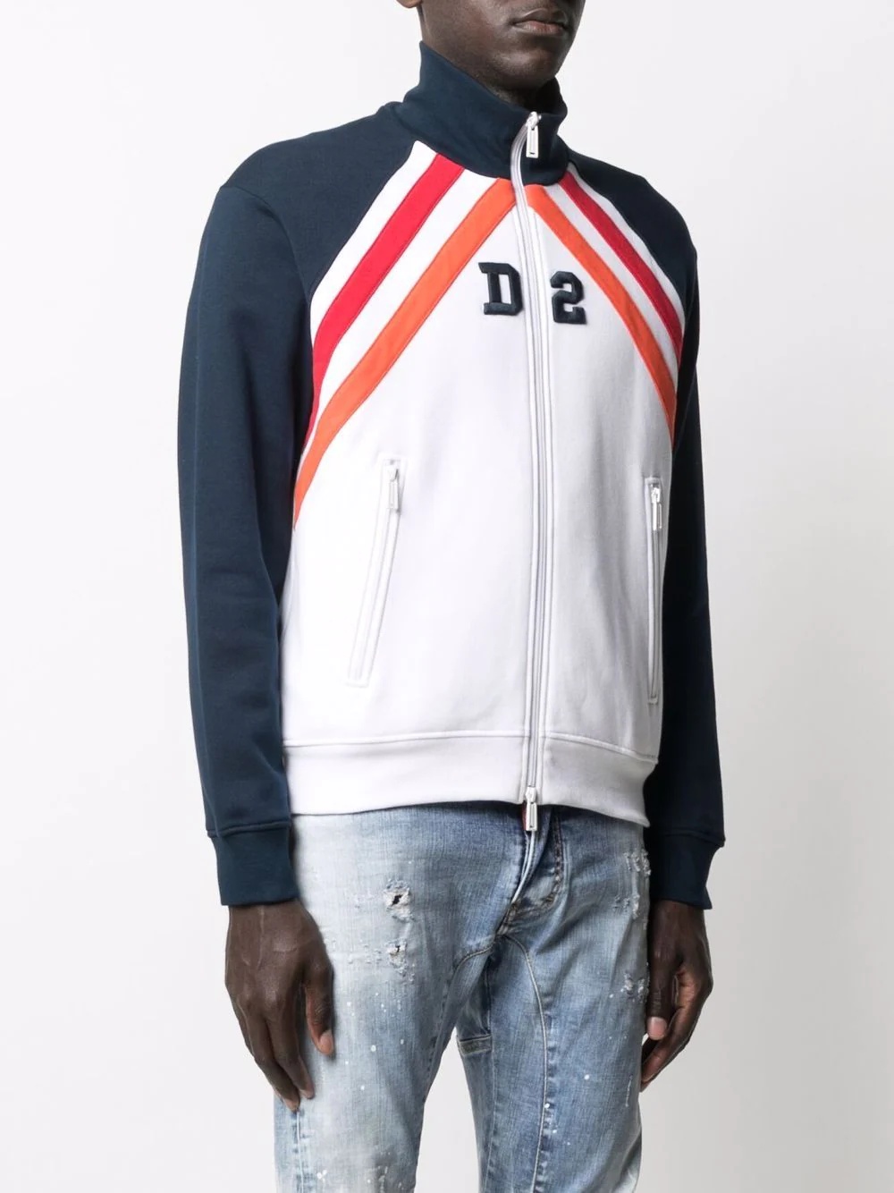 appliqué-logo zip-up sweatshirt - 3