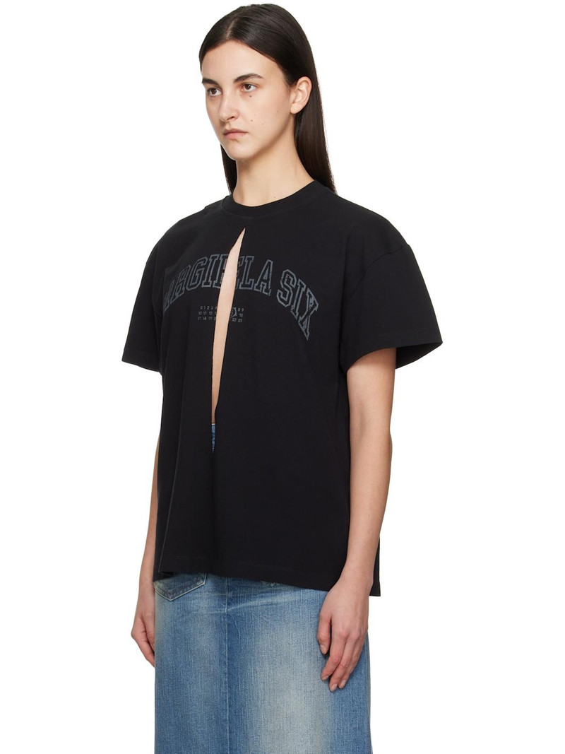 MM6 Maison Margiela Black Dual Wear Varsity Printed T-shirt outlook