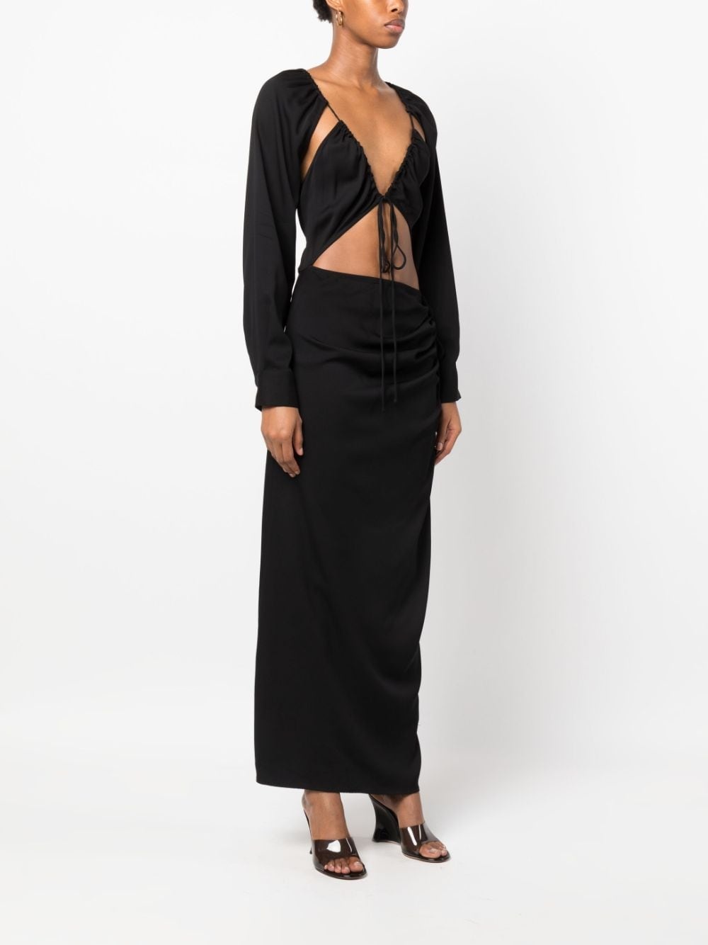 cut-out long-sleeved dress - 3