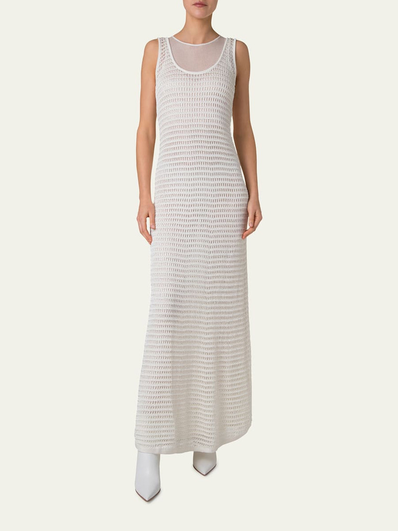 AKRIS Crochet & Knit Layered Maxi Dress outlook