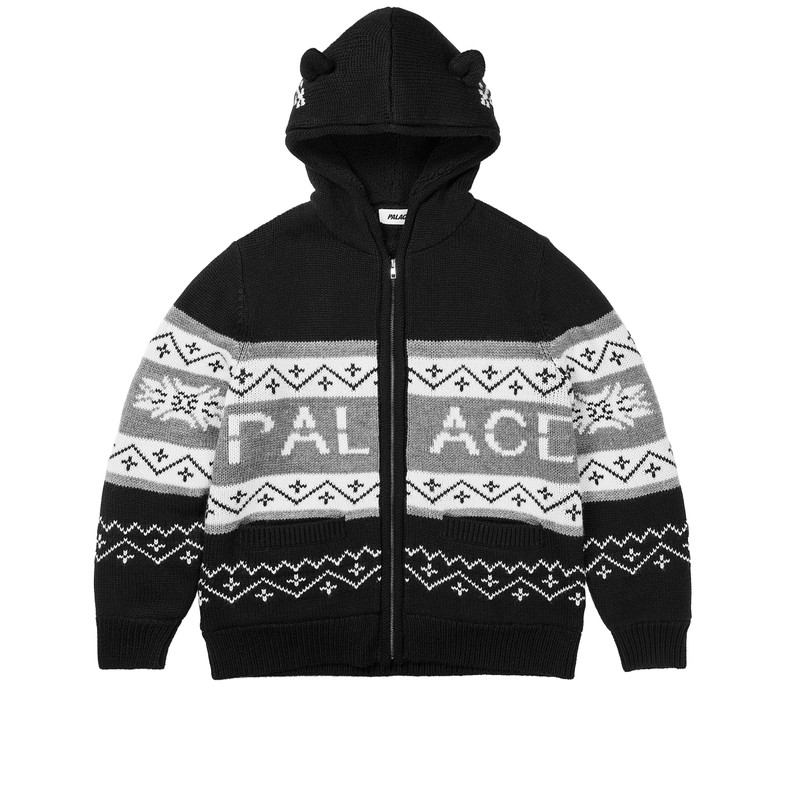 PALACE LOVES ME HOODED KNIT BLACK 1