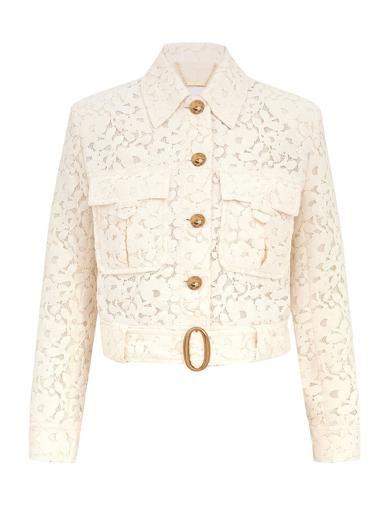 ILLUMINATE LACE CROPPED JACKET - 1