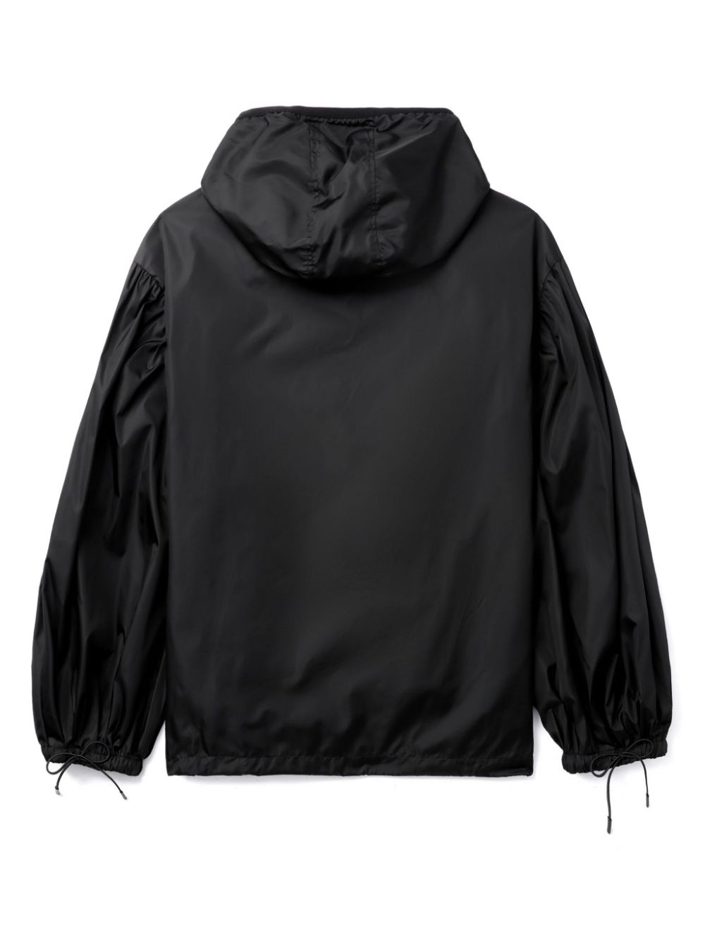 Simone Rocha PUFF SLEEVE TECH NYLON JACKET WITH PRESSED ROSE BLACK ...