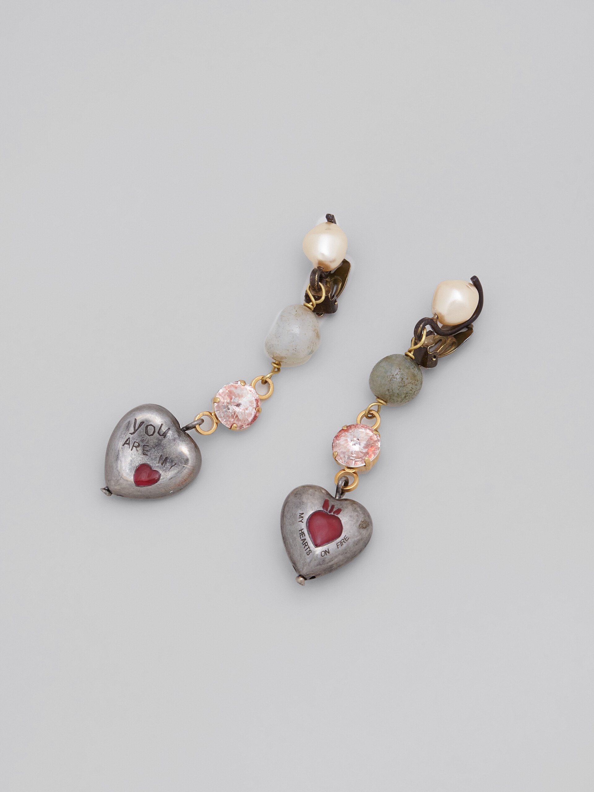 LUCKY HEARTS LONG EARRINGS WITH PEARL - 4