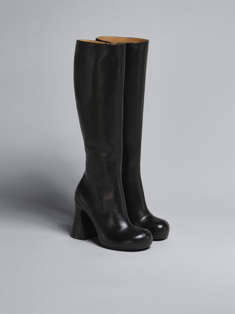 Marni BLACK LEATHER BOOT outlook