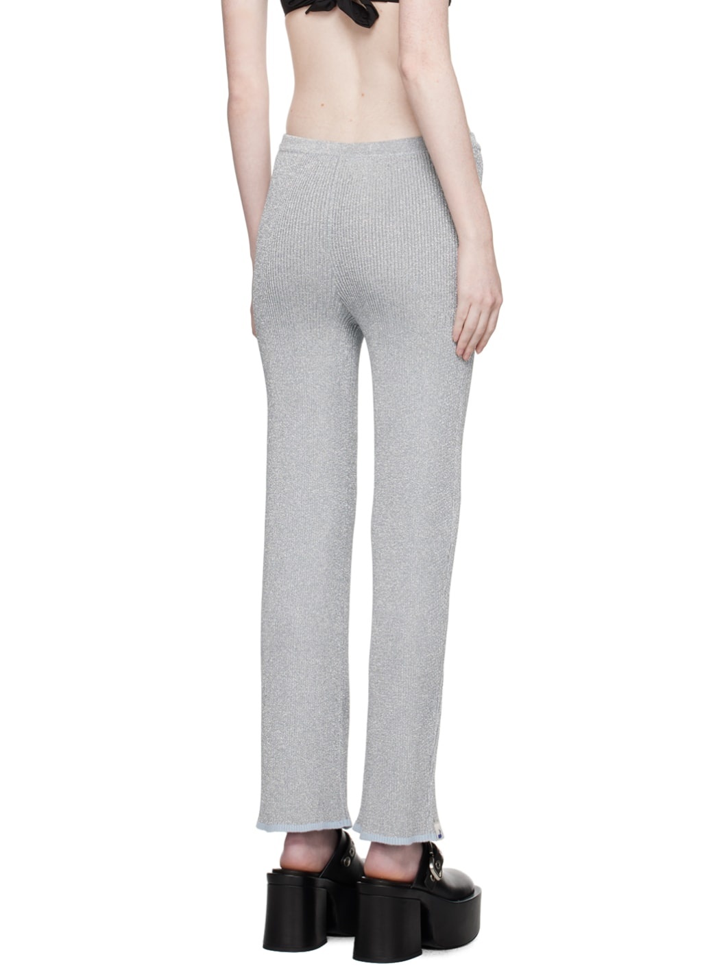 Silver Fitted Lounge Pants - 3