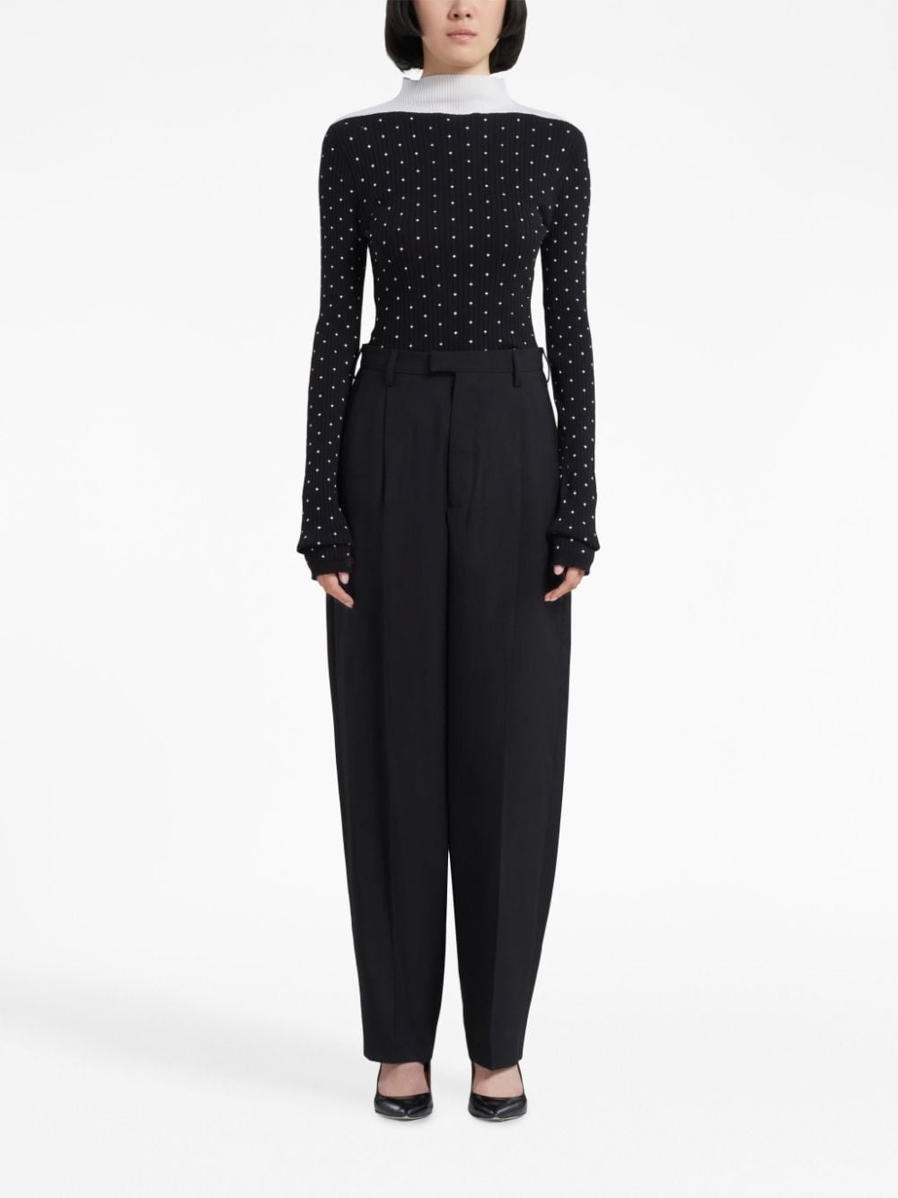 pressed-crease tapered trousers - 2