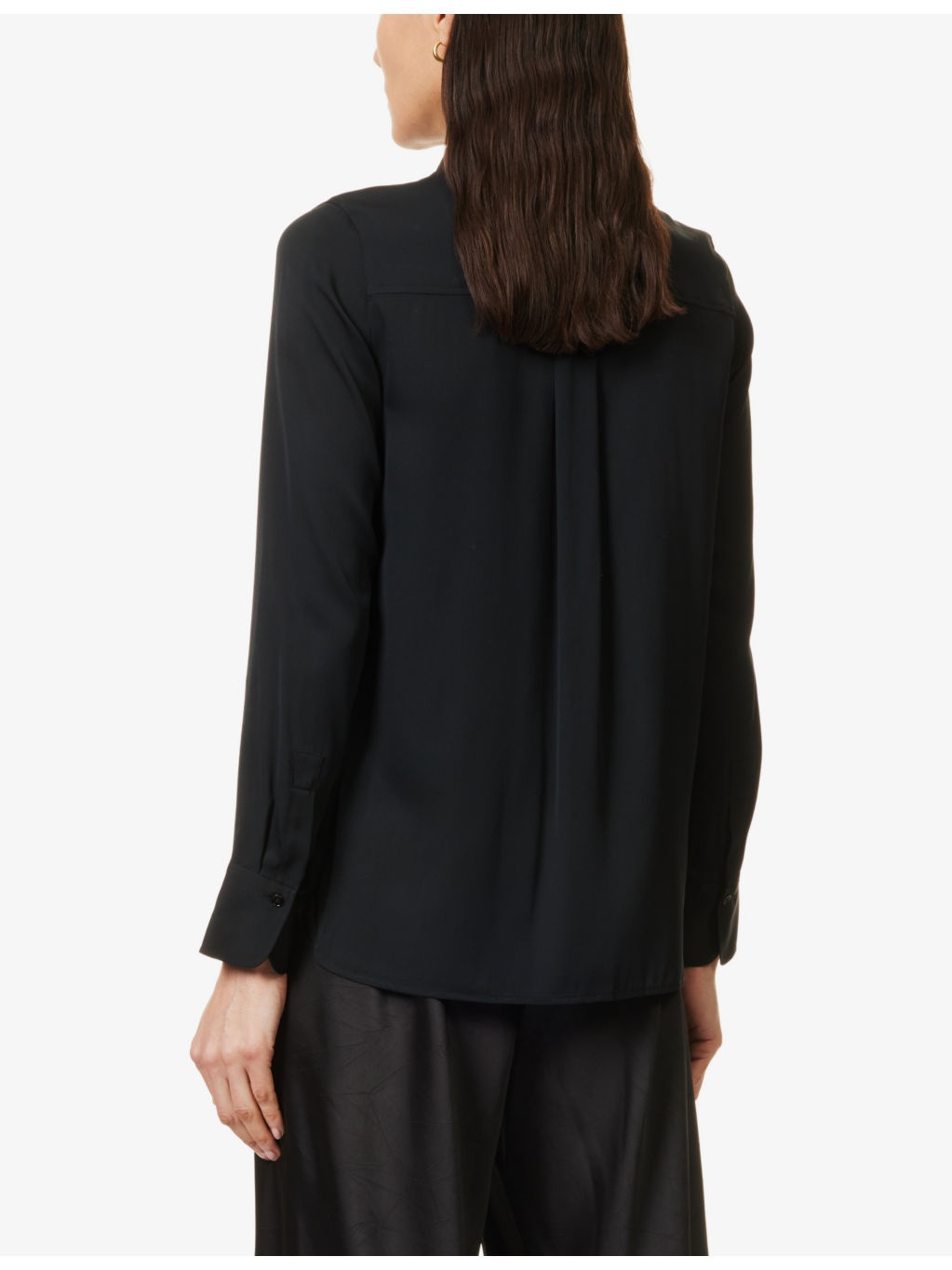 Long-sleeved slim-fit stretch-silk shirt - 4