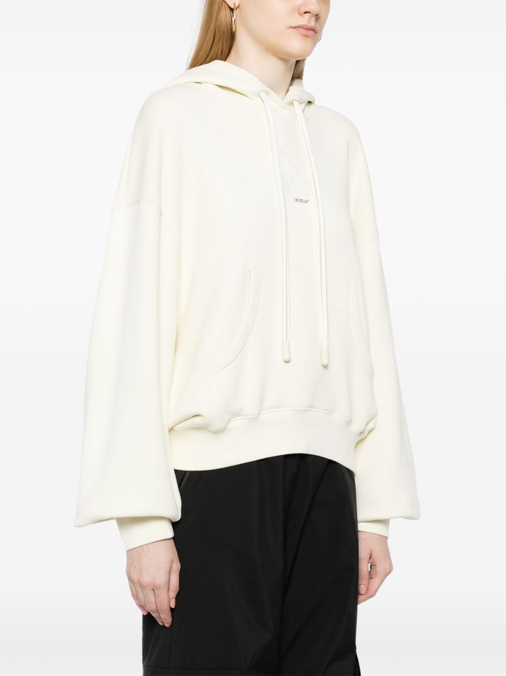 crystal-embellished cotton hoodie - 3