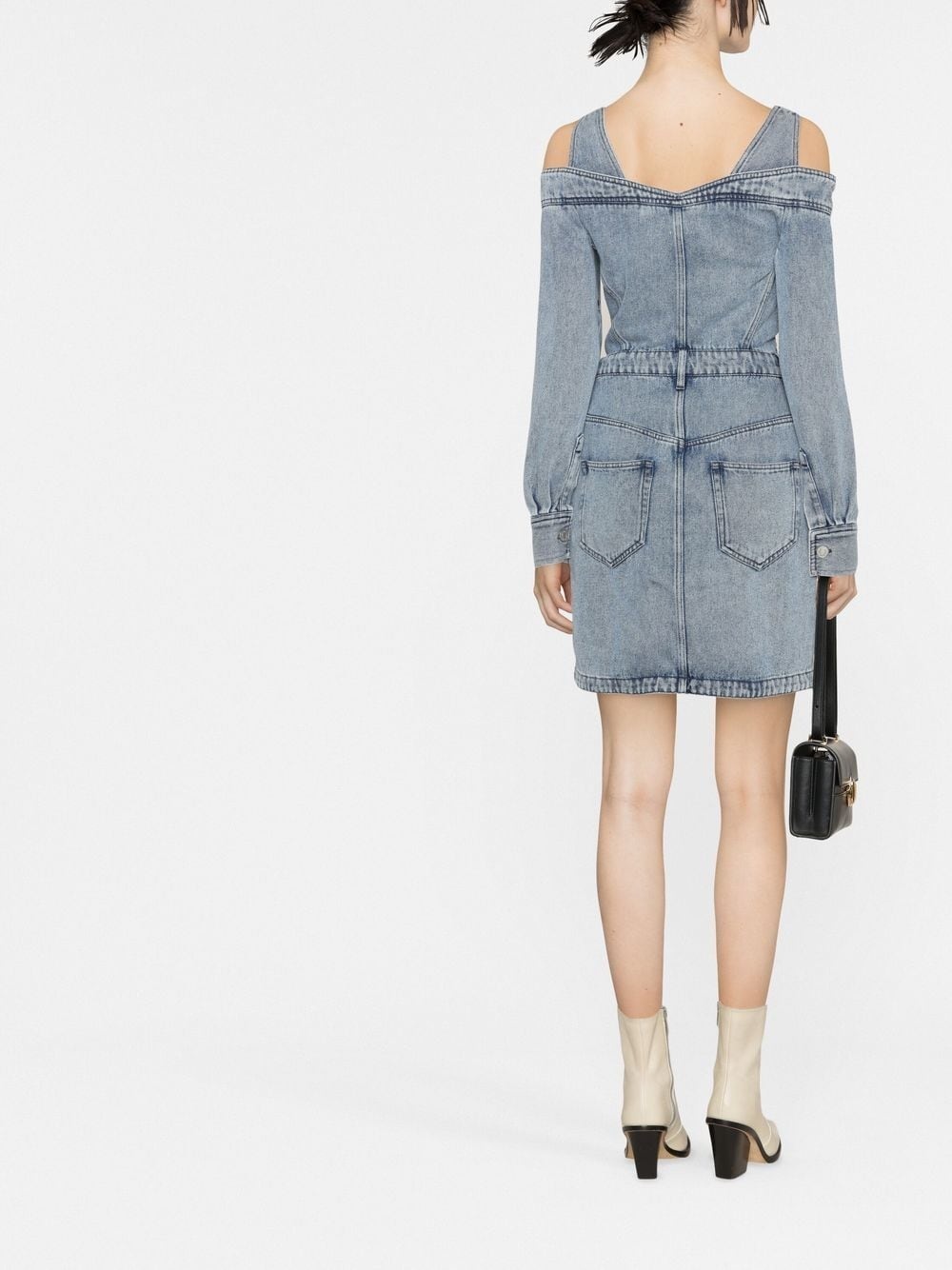 cold-shoulder denim shirt dress - 4