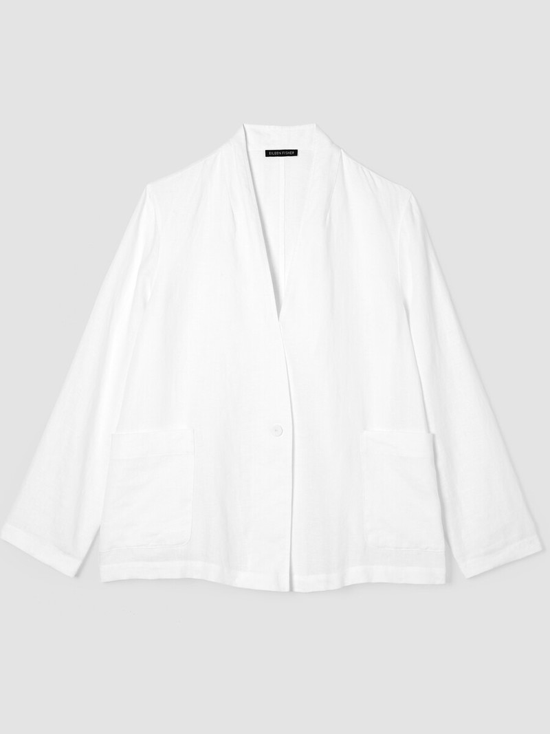 Organic Linen High Collar Jacket 1