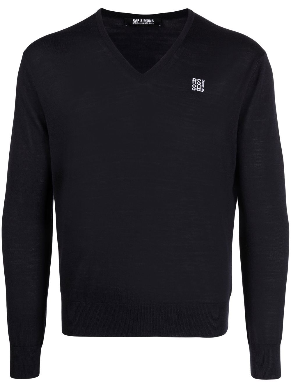 embroidered-logo merino wool jumper - 1