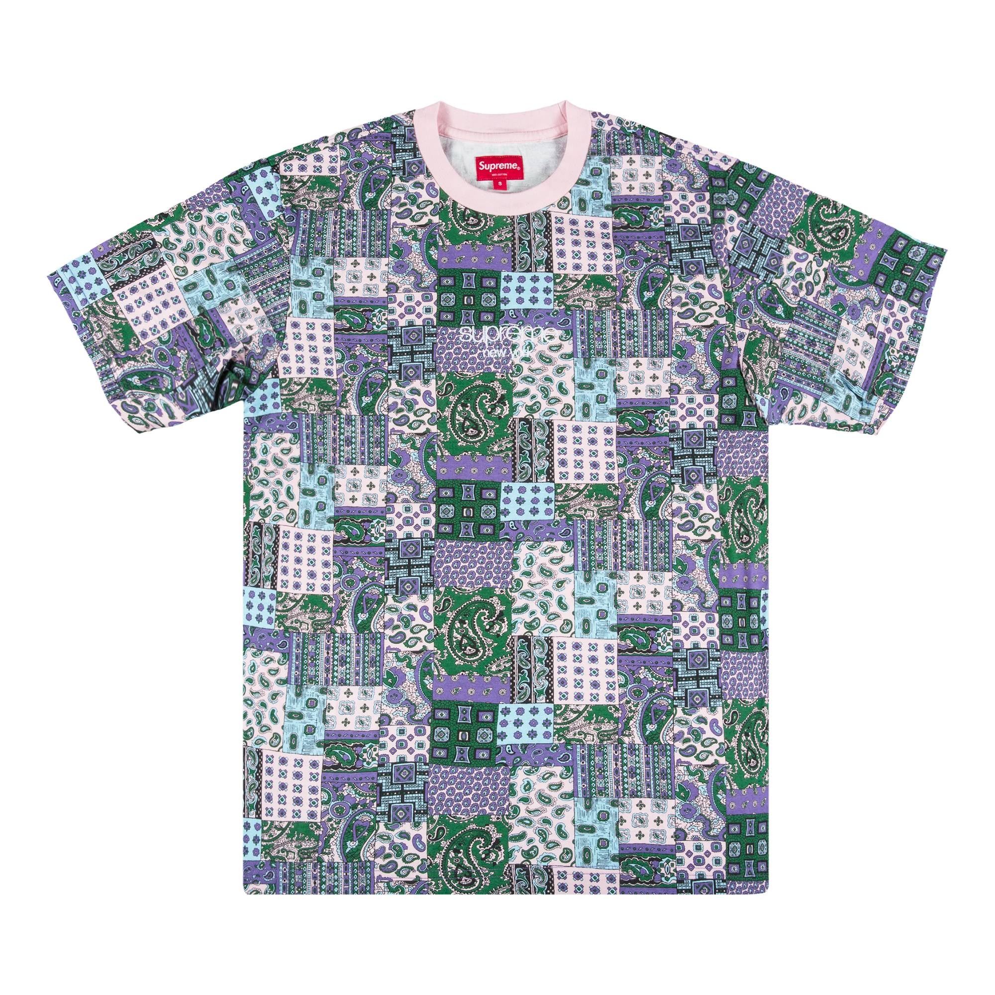 Supreme Patchwork Paisley Short-Sleeve Top 'Pink' - 1