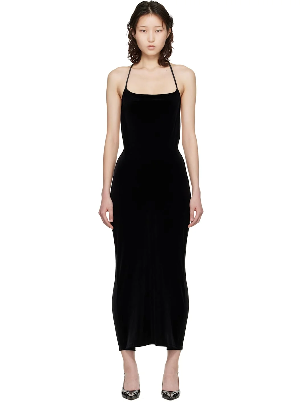 Black Installed Leggings Maxi Dress - 1