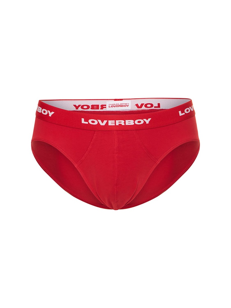 Pack of 2 logo cotton stretch briefs - 5
