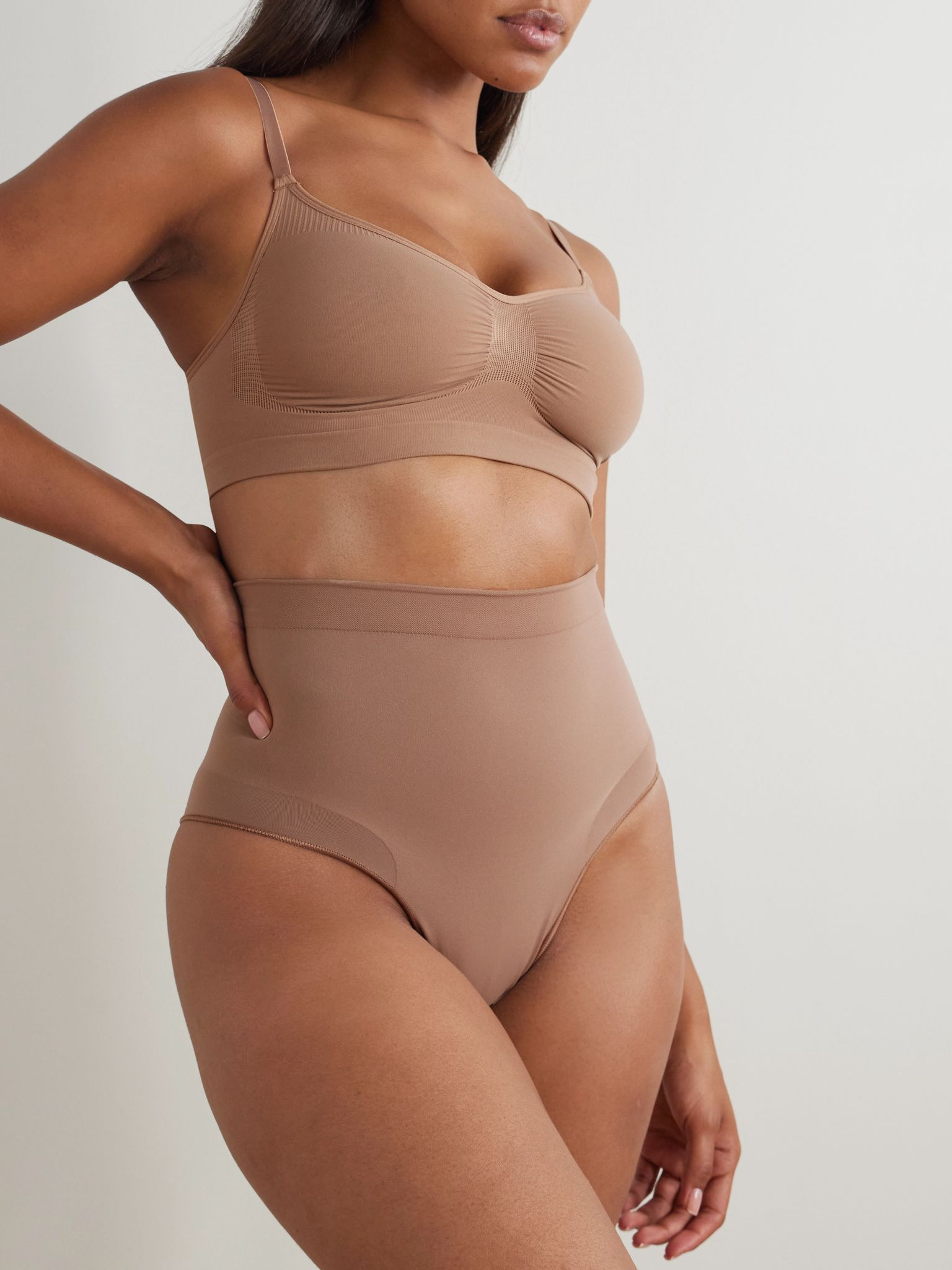 Seamless Sculpt Mid Waist Brief - Sienna Beige - 5