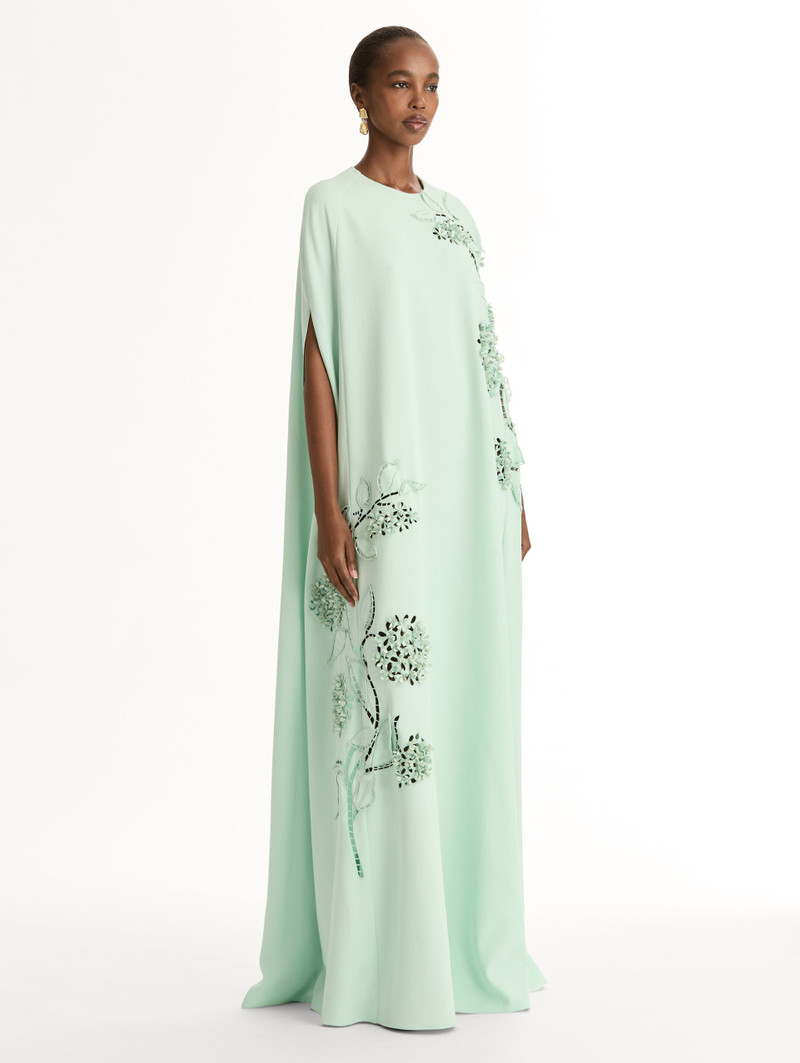 PORCELAIN FLOWER CUTOUT CAFTAN 4