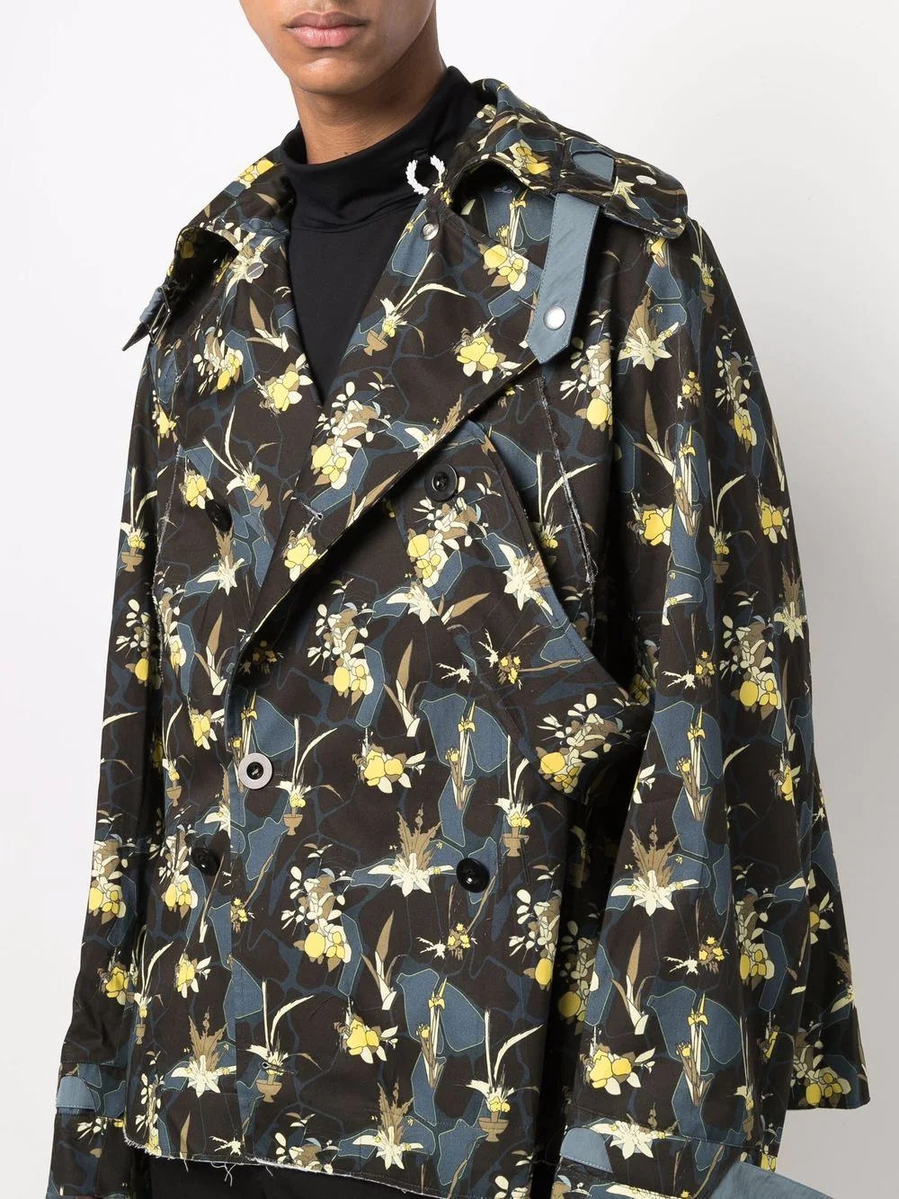 double-breasted abstract-print jacket - 5