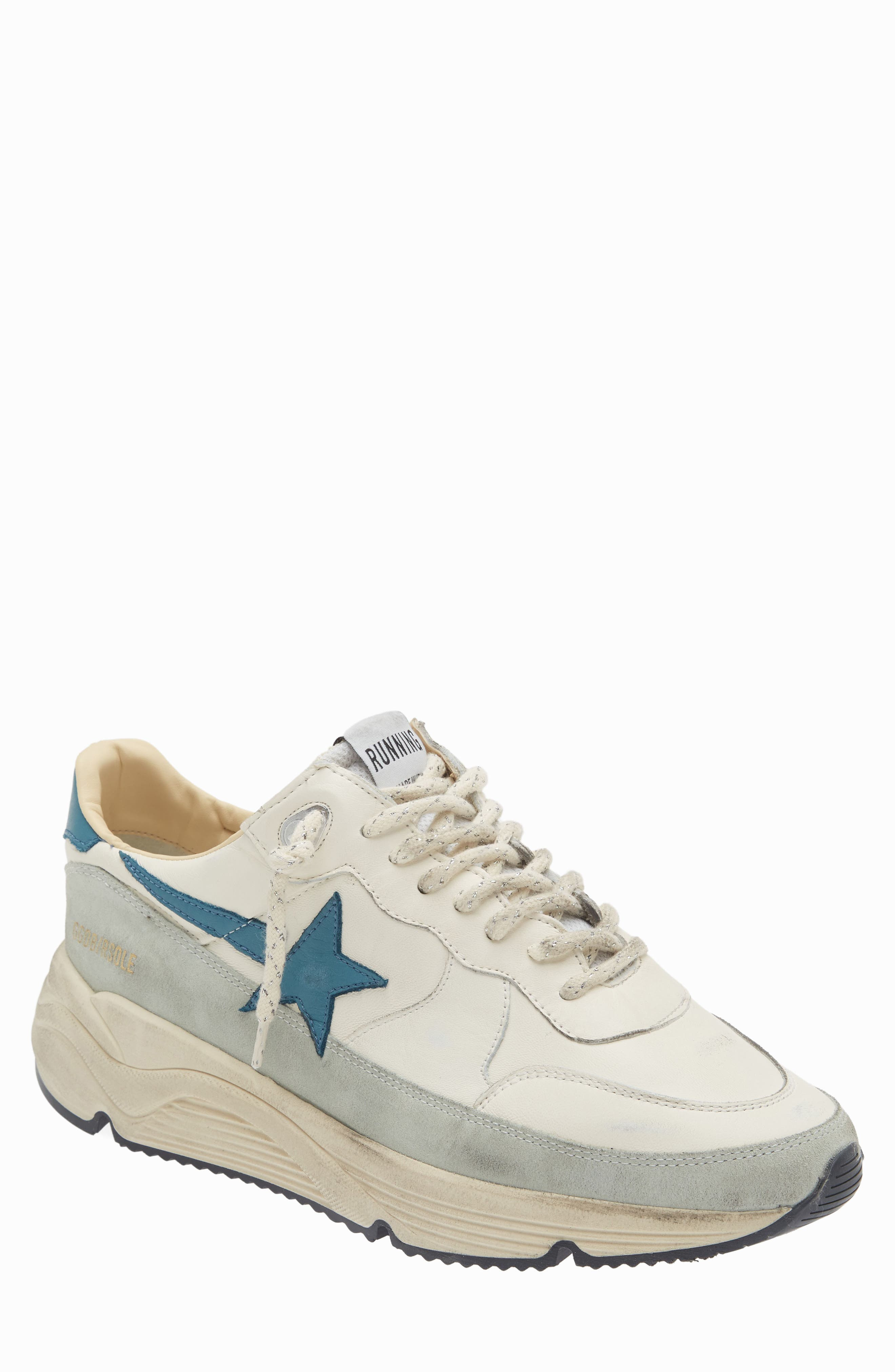 Golden Goose Running Sole Sneaker in White/Petroleum/Ice at Nordstrom - 1