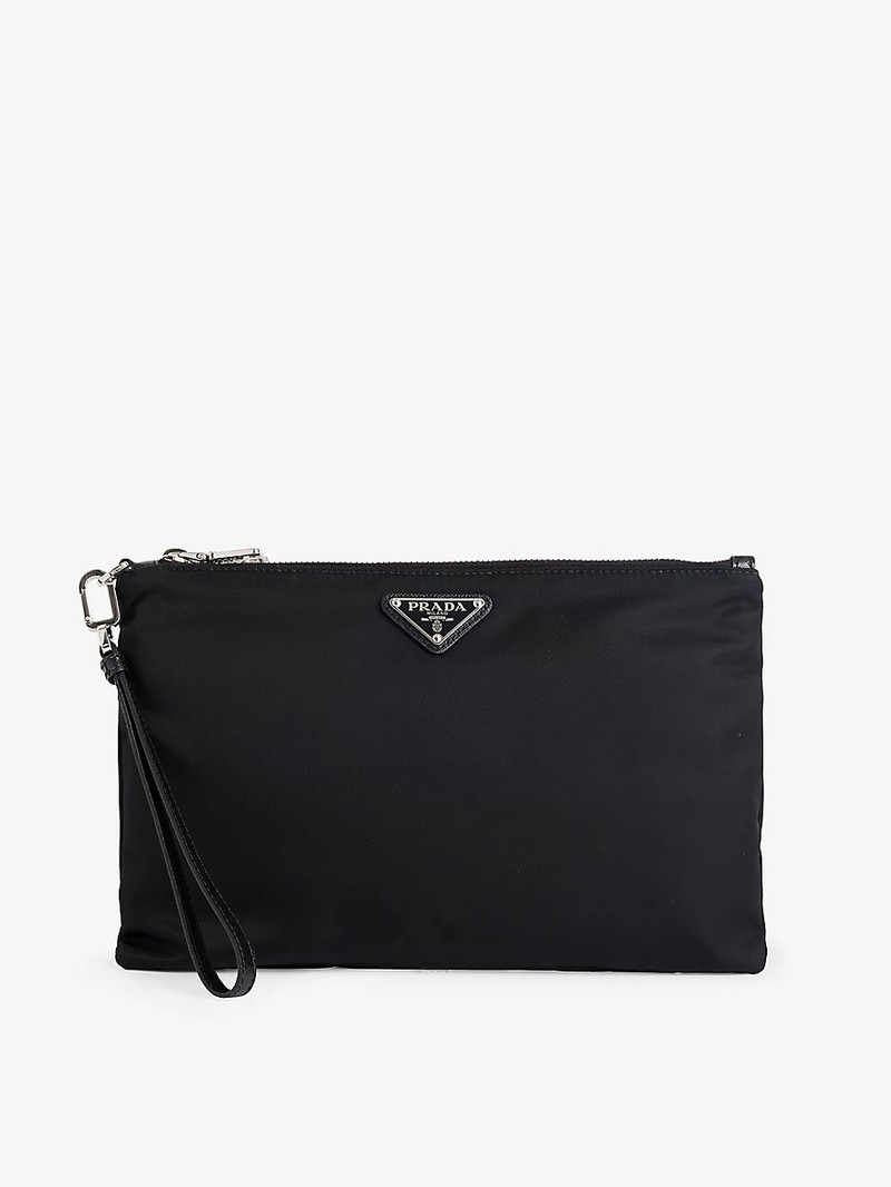 Re-Nylon Brand-Plaque Pouch - 1