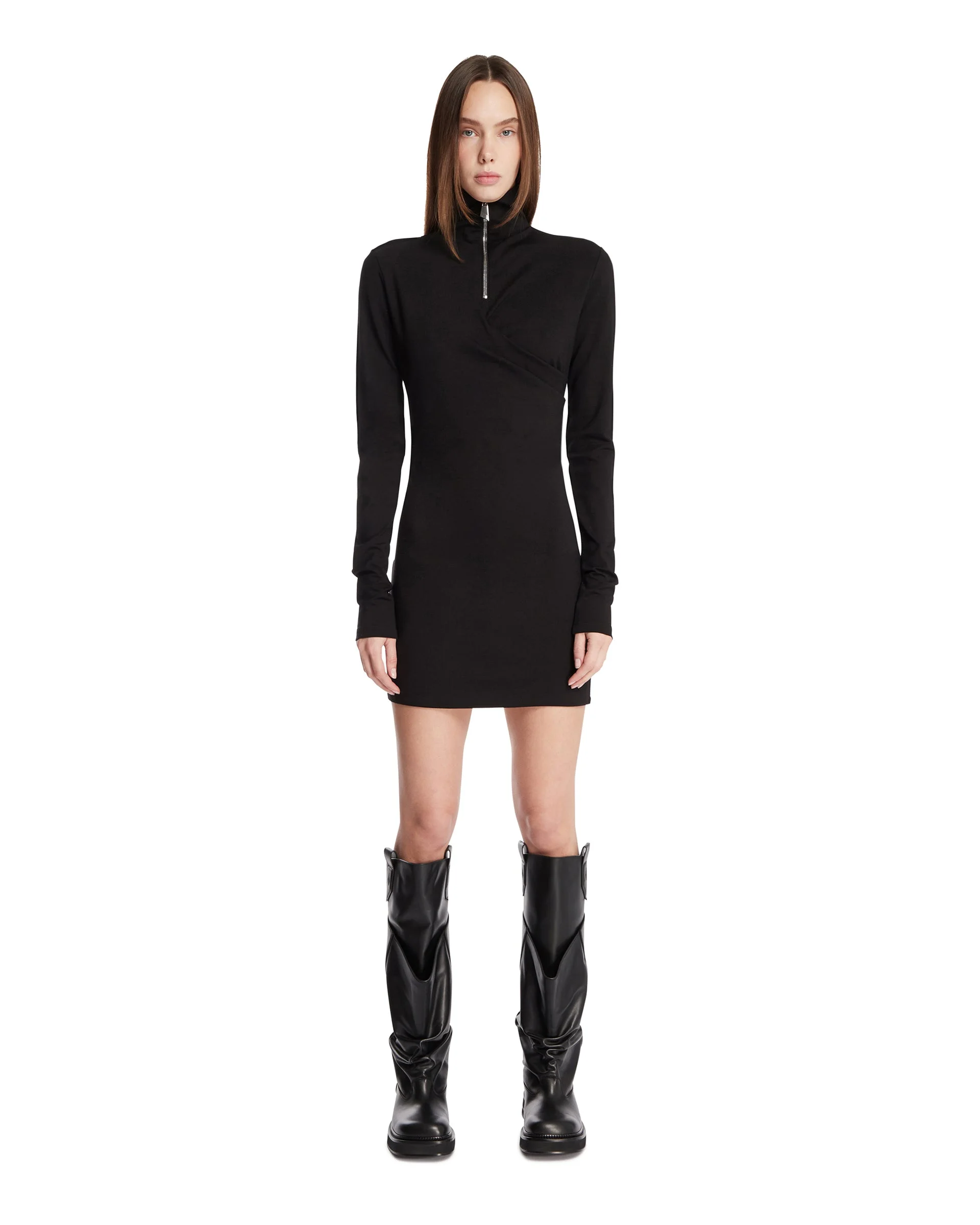Black Mini Dress with Zip - 1