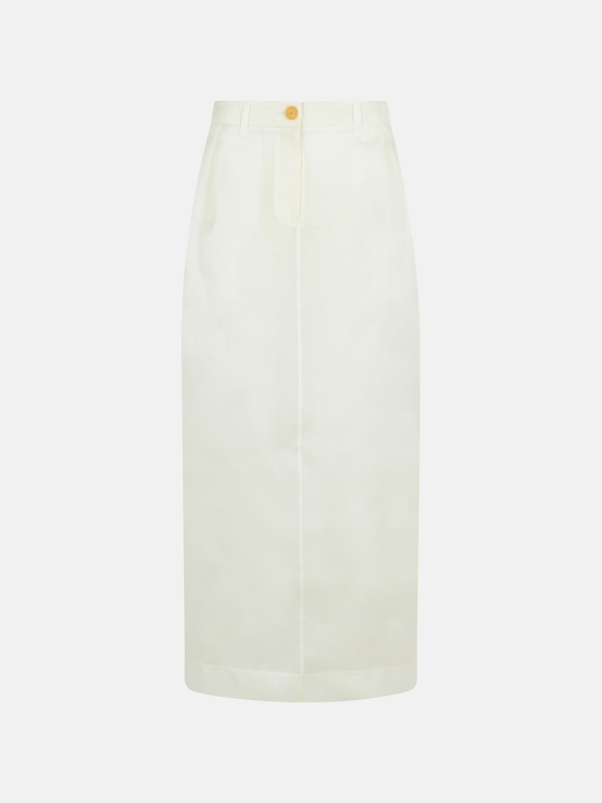 'LUCIAN' WHITE SILK SKIRT - 1