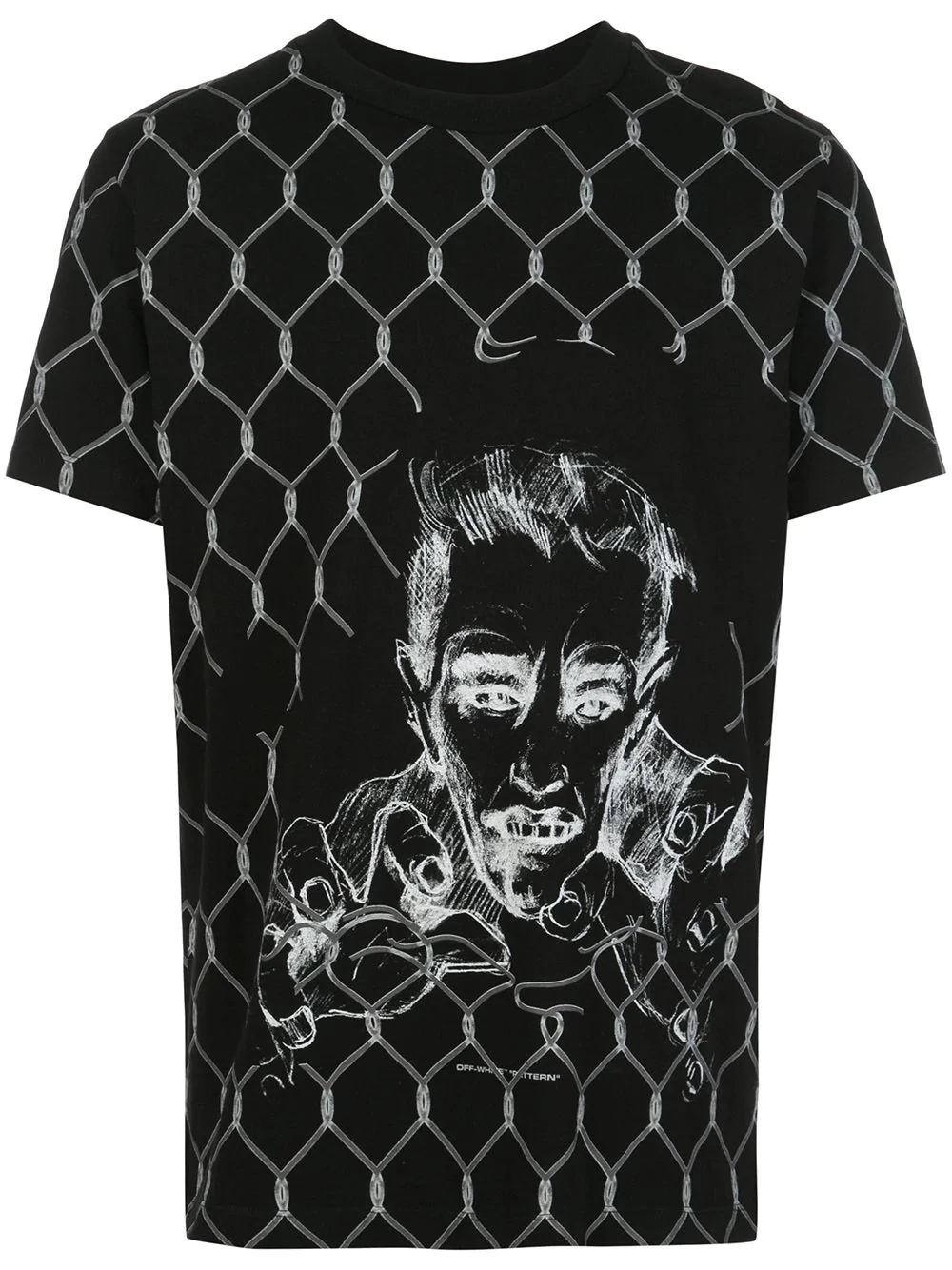 broken fence print t-shirt - 1