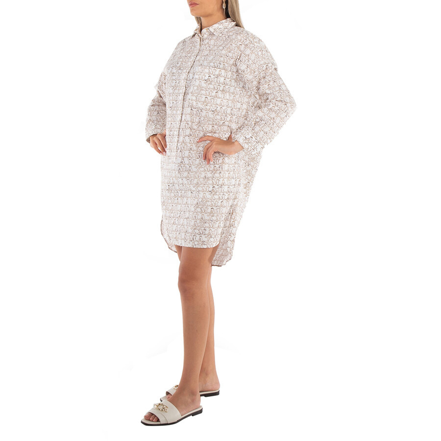 Max Mara Ladies White Bevanda Monogram Shirt Minidress - 5
