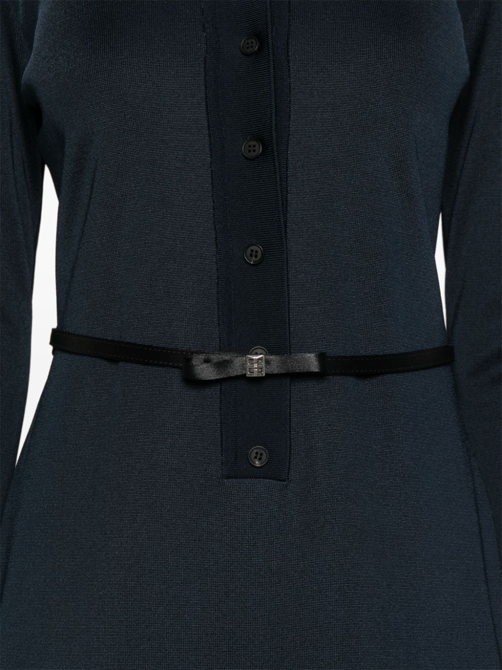 belted polo-collar midi dress - 5