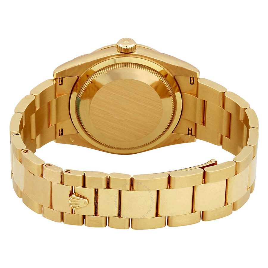 Rolex Day-Date 36  Champagne Jubilee Dial Automatic Diamond Ladies 18kt Yellow Gold Oyster Watch 118 - 3
