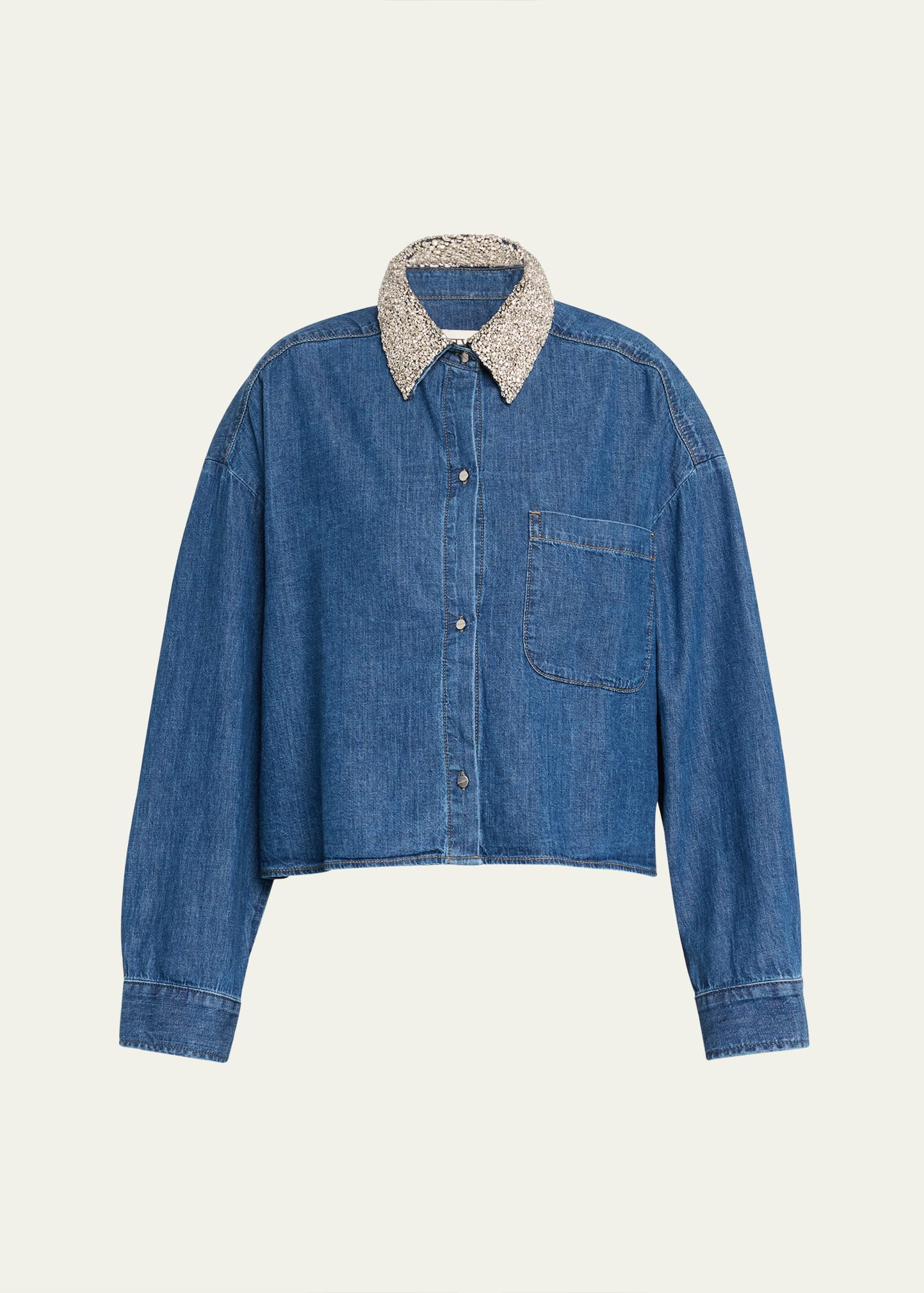 My Ex Denim Shirt with Crystal Collar - 1